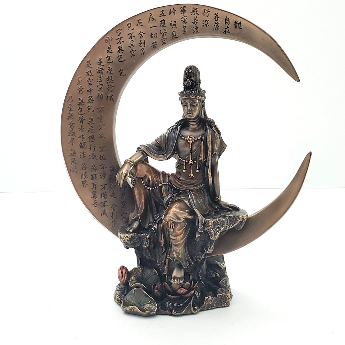 SooyaStudio Moon God Ban 月神Plus 高さ約35cm Moon Sitting Kuan Yin Statue - Still Sitting Meditation Supply